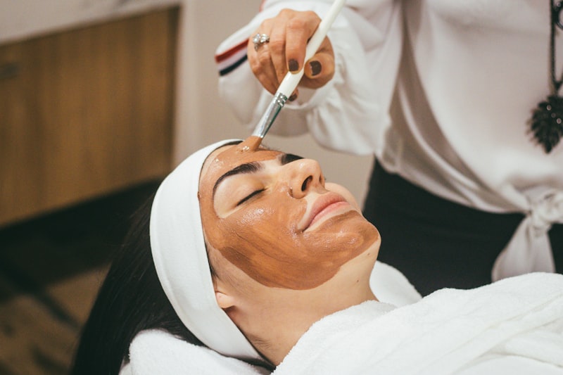 Clay mask facial treatment