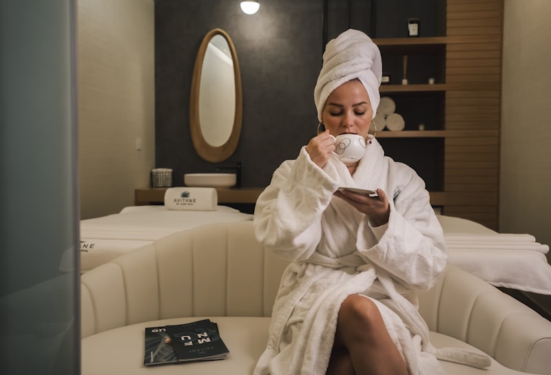 Relaxing spa self-care moment